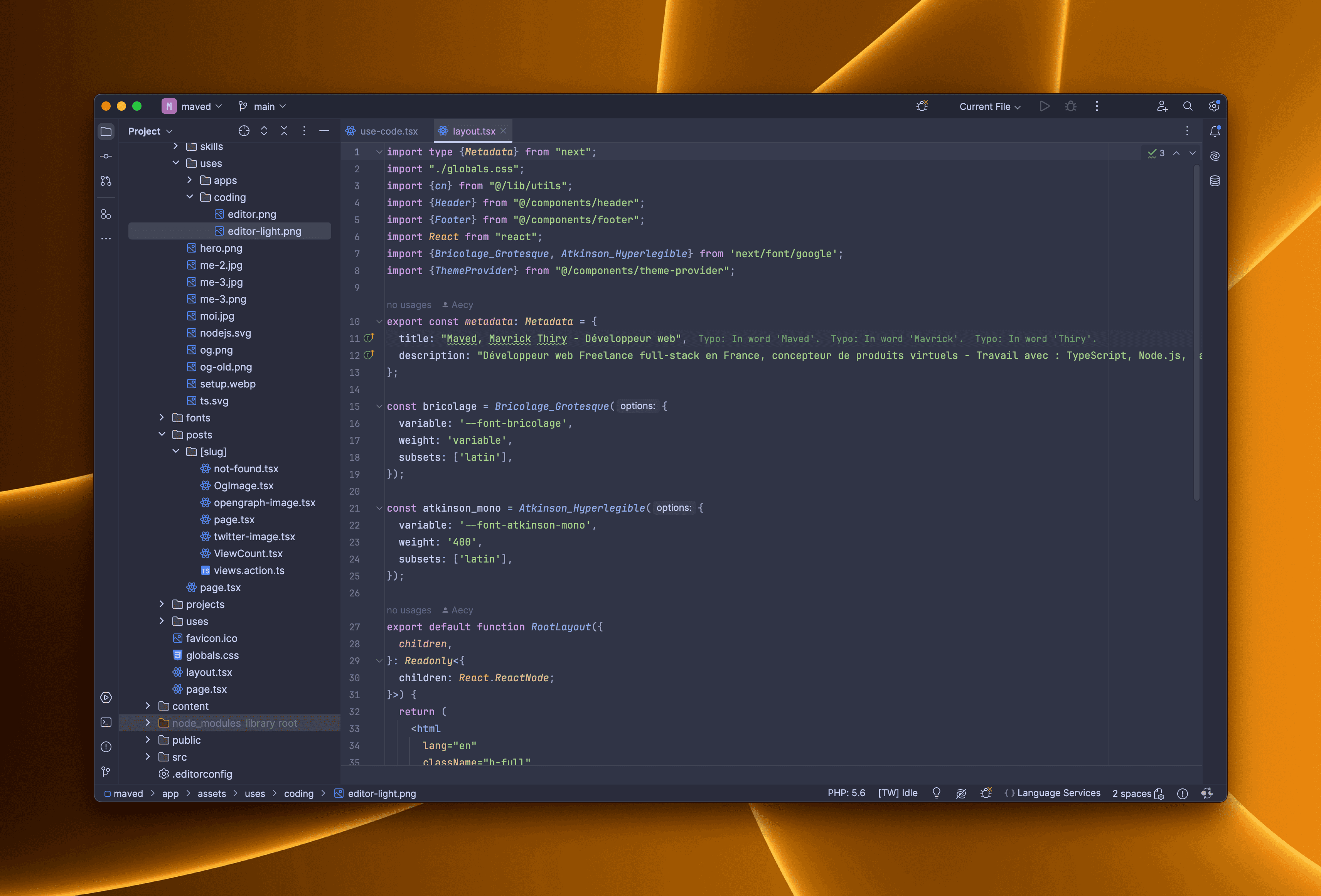 Configuration de PHPStorm en dark-mode de @maved
